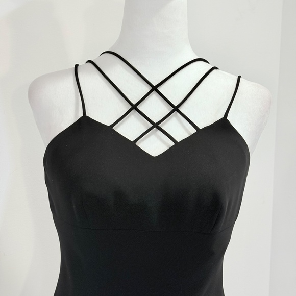 Evan-Picone Vintage Strappy Black Evening Dress Size 4 - Picture 2 of 15